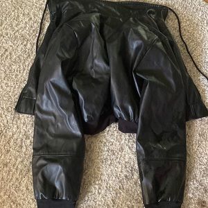 Black zip up leather jacket